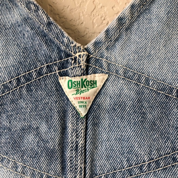 Vintage Oshkosh B'gosh vestbak overall pinafore dress 3T denim custom bleach dye - Picture 6 of 6